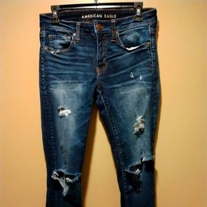 American Eagle distressed skinny jeans sz 6S